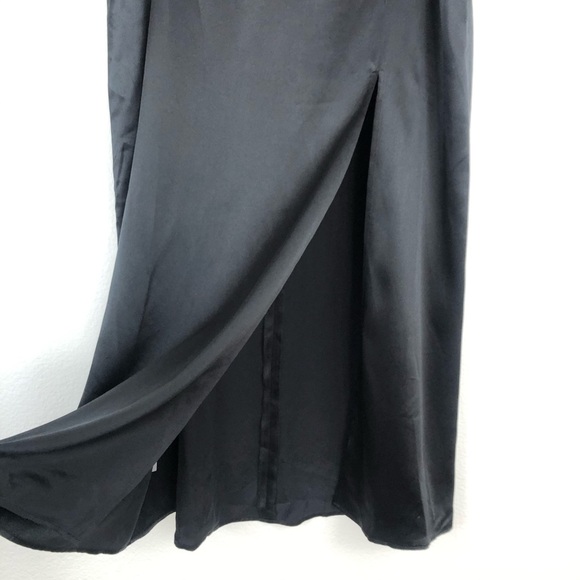 Reformation Pigalle Black Satin Silk Midi Skirt 10 - Picture 4 of 8